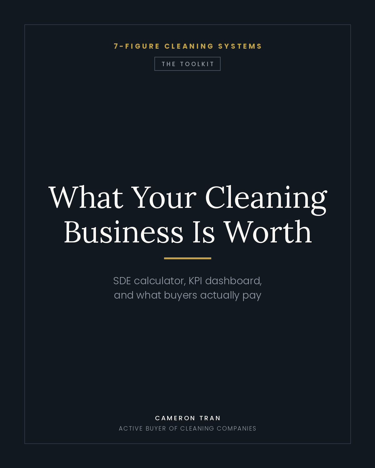 The Sellability Toolkit — what your cleaning business is worth